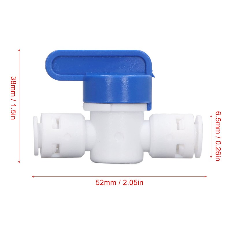 10Pcs Inline Ball Valve Quick Connect Fitting Accessory 1/4 Inch