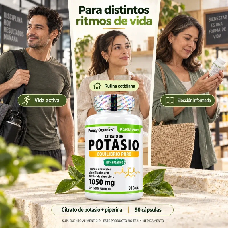 Potasio Citrato Orgánico 90 Caps - Purely Organics