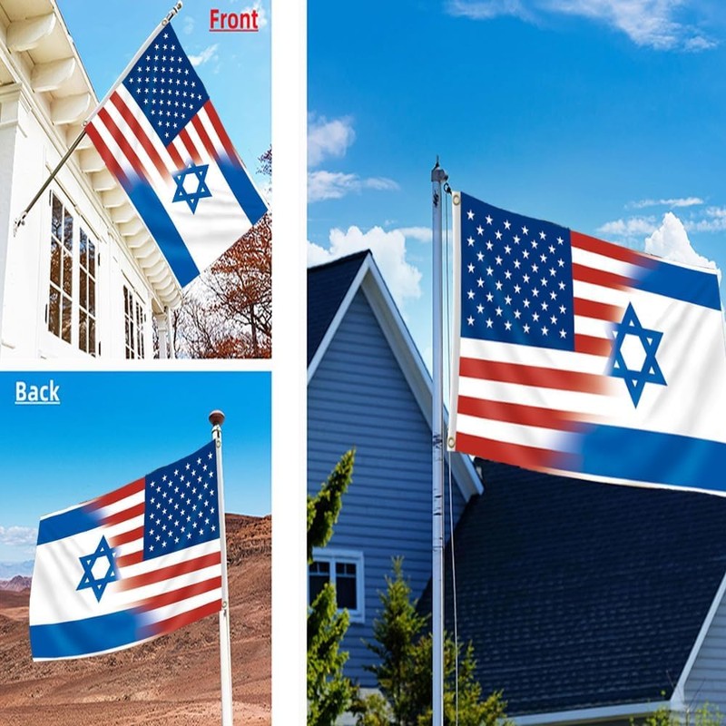 Fewern US Israel Flag American Israeli Friendship Flag (3x5Ft,Double-side) For
