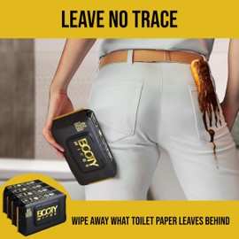 BOOTY WIPES Flushable Wipes for Men - 80 Count, Pack of 4 Wet Wipes for Adults - pH Balanced with Aloe and Vitamin E - Gentle Cleansing Disposable Toilet Wipes for Sensitive Skin