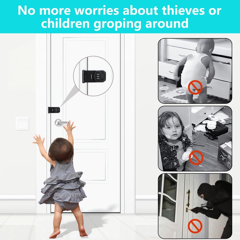 Bifold Door Lock, Closet Door Lock Keyless Combination Lock for