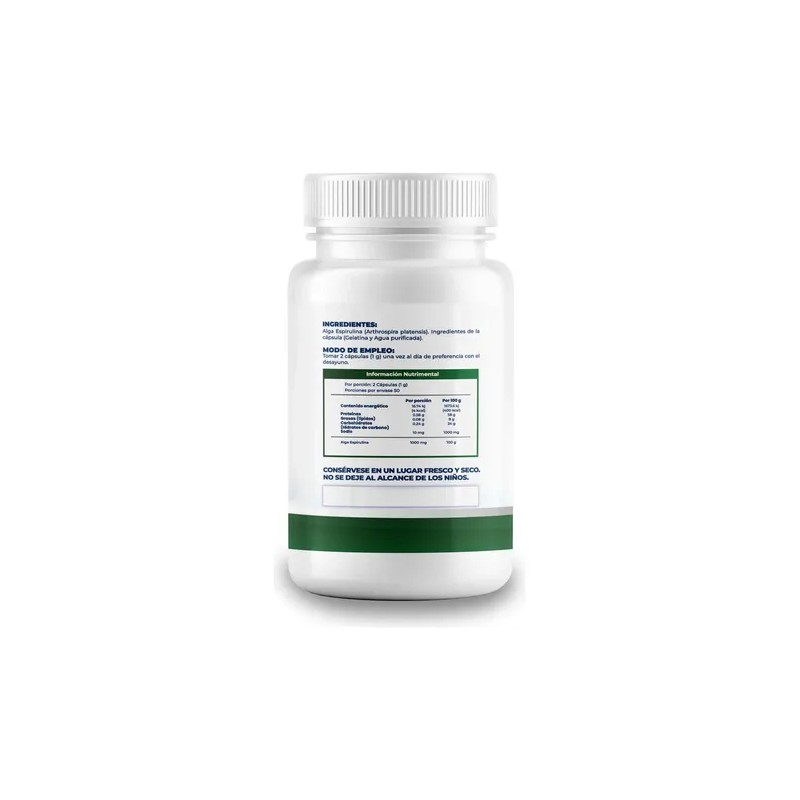 Alga Espirulina Orgánica 500 Mg Pack 2 Frascos Con 100