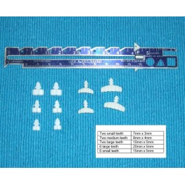 PrillyCharmin DOLL TEETH - 10 piece assortment of sizes and styles - Plastic TEETH