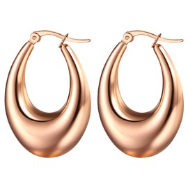 OIDEA Women's Drop Earrings: Teardrop Shape Elegant Stud Large Lightweight Water Drop Earrings Made of Stainless Steel Minimal Fashion Jewellery Gift for Women and Girls Gold Silver, Stainless Steel