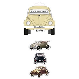BRISA VW Collection - Volkswagen Kühlschrank-Büro-Pinnwand-Magnete mit Käfer/Beetle Motiven (3er Set/Classic/Bunt)