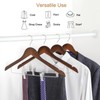 TOPIA HANGER Wooden Suit Hangers with Adjustable Metal Clips (10