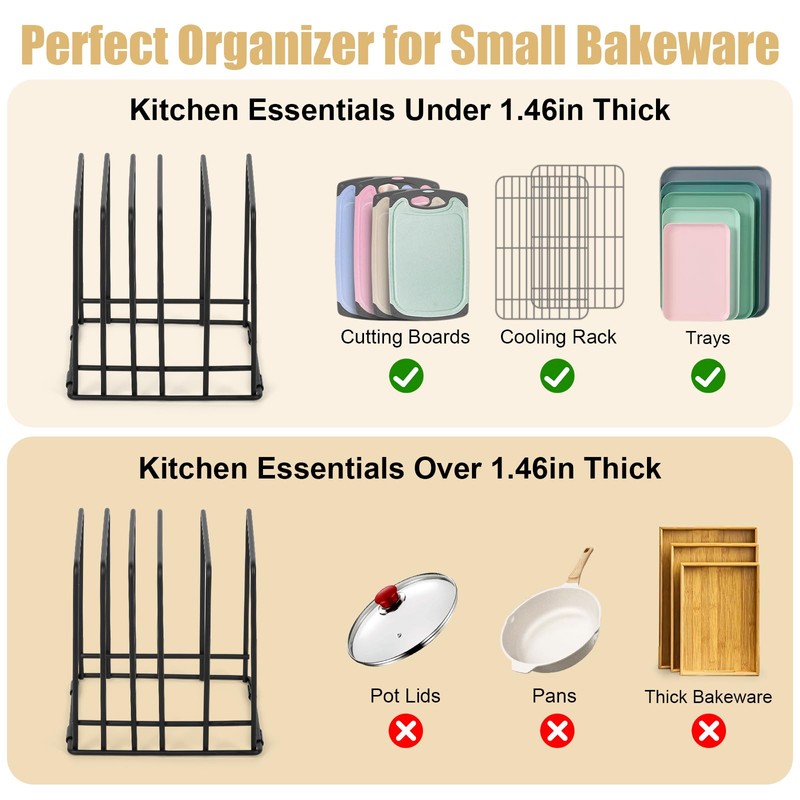 Mythco Kitchen Cabinet Cutting Board Organizer, Cookie Sheet Storage Rack,Cabinet