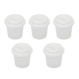 Makeup Sponge Holder, 5Pcs Transparent Coffee Cup Shape Beauty Sponges Case Portable Plastic Cosmetic Egg Storage Box for Home Travel