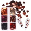KTAABTR Valentines Nail Glitter 6 Grids Heart Nail Art Sequins