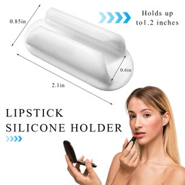 FSTURIOS 2 PCS Car Lip Balm Holder, No Melt Silicone Car Chapstick Holder, Cute Vehicle Essential Lip Balm Storage Organizer Decor for Girl Women, Fun Aesthetic Car Accessories (White)