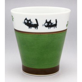 Hasami ware Free Cup Cat Dog Green 505590