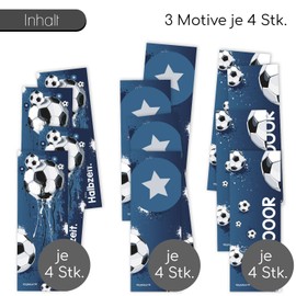 Set of 12 Football Bookmarks I 3 Cool Designs I for Children Boys I First Day at School Cone I dv_581