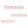 24Pcs Gold Glitter Ombre Press on Nails Short Circle ZWENJIE