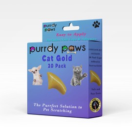 Purrdy Paws Soft Nail Caps for Cat Claws Metallic Gold Kitten