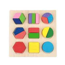 Building Blocks Toys, Wooden Geometric/Color Cognition, Shape Matching, Educational Toy, Toddler, Early Education, Puzzle, Intelligence Development, Baby Gift, Production Celebration (1/3)