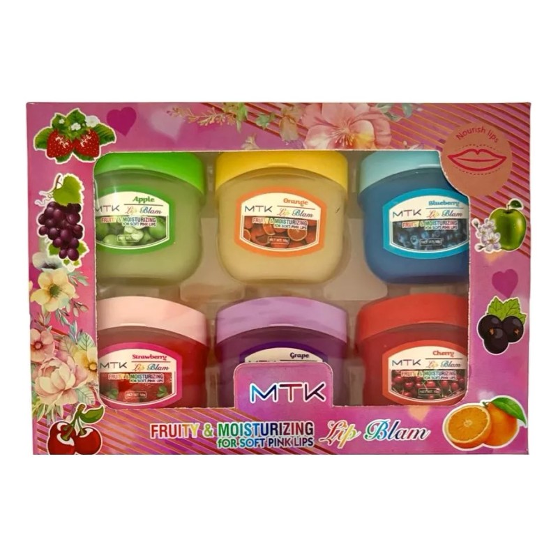 MTK Paquete De 6 Bálsamos Labiales Humectante Hidratante Frutas