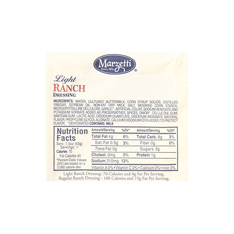 Marzetti Ranch Dressing, Light, 1.5 Ounce (Pack of 60)