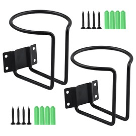 2PCS Boat Cup Holder, Stainless Steel Boat Ring Universal Drink Holders, Black Wall Mounted Cup Holder for Boat, Truck, RV, Tractor, Outdoor Wooden Swing
