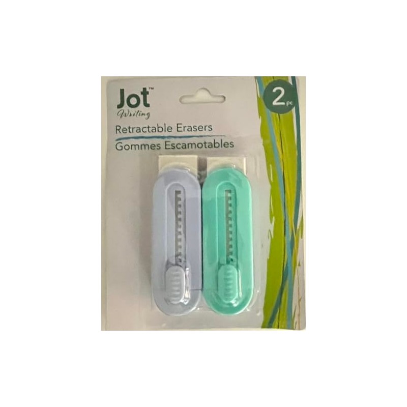 Jot Writing Jot Pastel Retractable Large Eraser - 2 ct,
