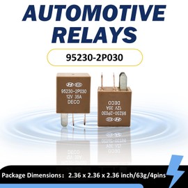 Set of 4-95230-2P030 High-Performance 12V 35A 4-Pin Relays Compatible for Hyundai and Kia Models