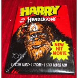 HARRY AND HENDERSONS Movie 1987 Topps (1) pack 3 card 1 sticker