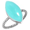Jeweloporium Aqua Chalcedony 925 Silver Ring for Women Stone Cocktail