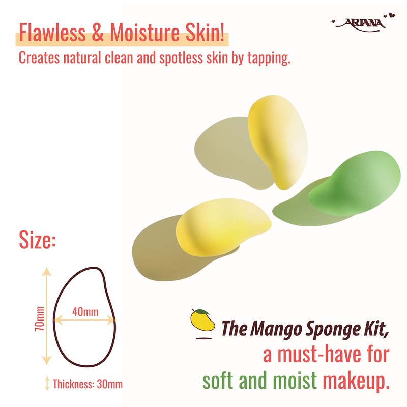 ARIANA THE MANGO BEAUTY SPONGE KIT - GREEN MANGO SPONGE