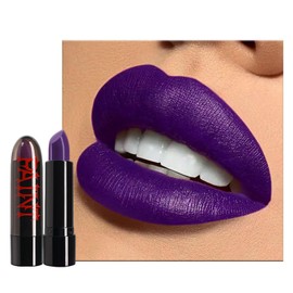 Matte Purple Lipstick, Dark Red Lip Color Lip Makeup, Waterproof Hot Color Violet Lip Stick, Velvet Non-stick Cup Tinted Lip Balm High Pigmented, Beauty Gifts for Women