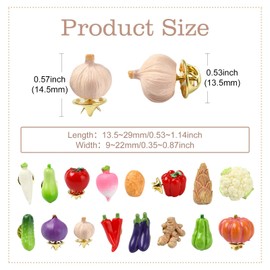 Airssory 16 Styles Resin Vegetable Lapel Pin Backs Tomato Chili Pepper Brooch Pins Clothing Pins for Backpack Bag Dress Hat Scarf Decoration Accessories