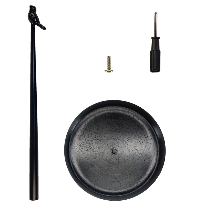 Black Paper Towel Holder Stand for Countertop with Solid Wood