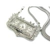 NYFASHION101 Iced Out Hot Dollar Pendant with 4mm 36" Franco