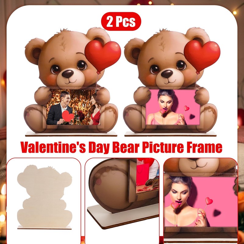 ZhowHoHo 2 PCS Valentine's Day Picture Frame 4 x 6