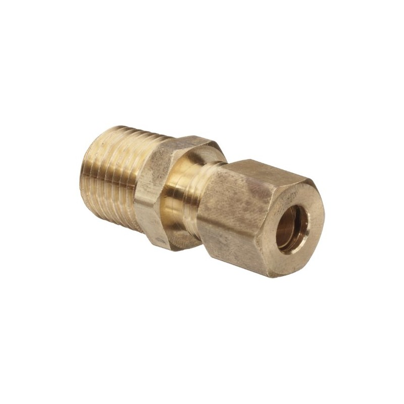 Anderson Metals 50068-0408 Brass Tube Fitting, Connector, 1/4" Compression x