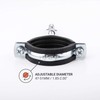 Pack of 2 Anti-Vibration Single Metal Pipe Brackets Clamps Rubber