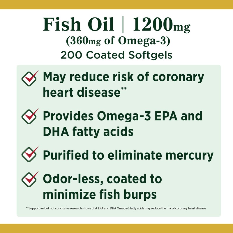 Nature's Bounty Fish Oil, 200 Count