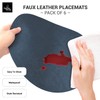 Homewear Morgan Faux Leather Set of 12 Placemats, 15" Round,