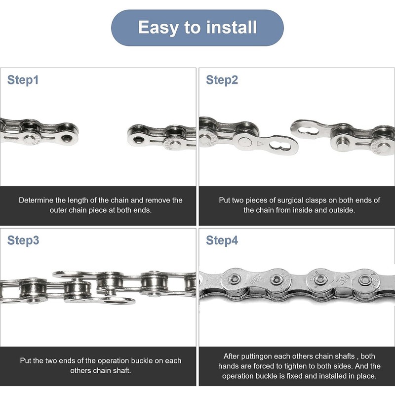 Bicycle Chain 9 Compartments Stainless Steel Single Speed Bicycle Chain