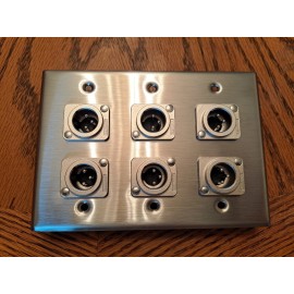 Pro Co WP3004 Triple Gang (6) XLRM Latching Wall Plate