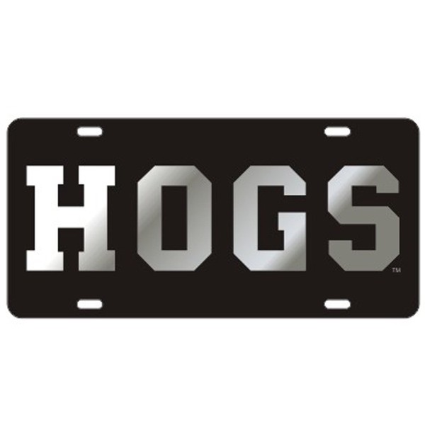 Arkansas Razorbacks Black Laser Cut License Plate - HOGS