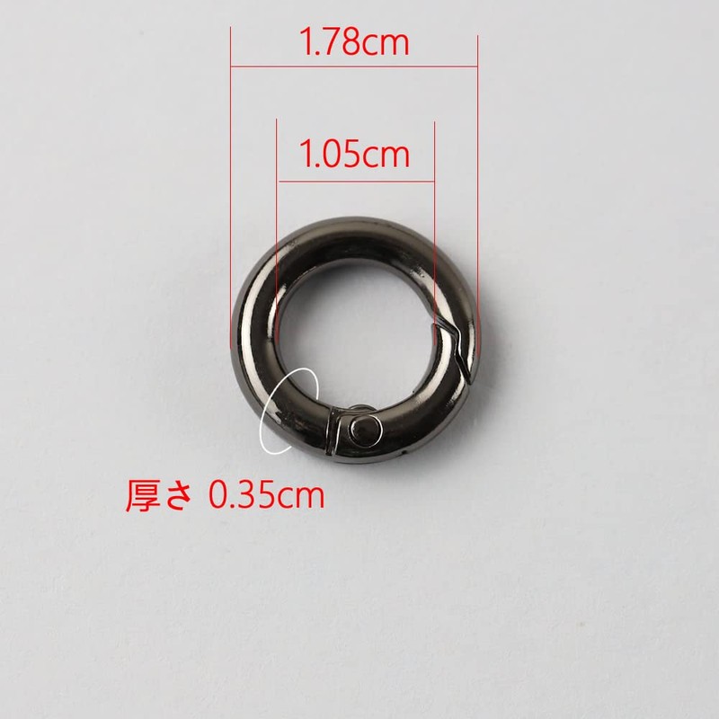 2pcs Round Zinc Alloy Locking Carabiner 10mm O-Ring Spring Buckle