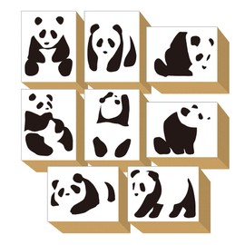 Cute Panda, Animal, Stylish, Stamp, Wooden Rubber Stamp Set, Funny Stationery, Stationery, Stationery, Single Stroke, Postcard, Notebook, Notebook, Gift, Made in Japan (#89)