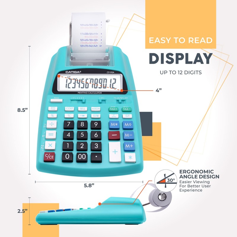 CATIGA New & Upgraded 2024 Printing Calculator Adding Machine 10