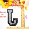 2Pcs 5.0" White Chenille Letter Patches, Iron On Embroidered Alphabet