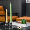 DONOUCLS Home Crystal Candlestick Holders Pack of 2 Clear Crystal
