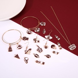 YAHPERN - 20 dijes de fútbol para hacer joyas, casco esmaltado, jersey, para el día del juego, pulseras, collares, arete, manualidades, fútbol, alegría, mamá, accesorios para regalos de fiesta