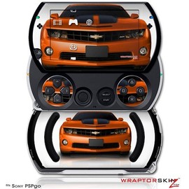 2010 Chevy Camaro Orange - Black Stripes - Decal Style Skins (fits Sony PSPgo)