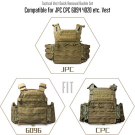 LIVANS Quick Release Buckle Set for Plate Carrier,Molle Side Belt Cummerbund Fast Fit Buckle Set Single Point Quick Release Assembly,Tan
