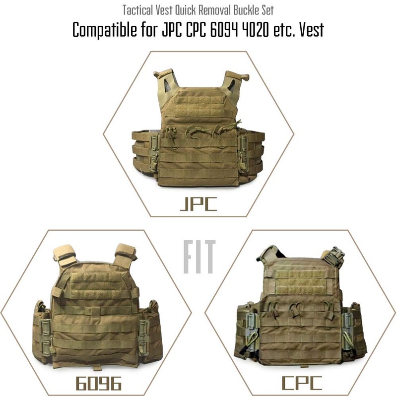 LIVANS Quick Release Buckle Set for Plate Carrier,Molle Side Belt