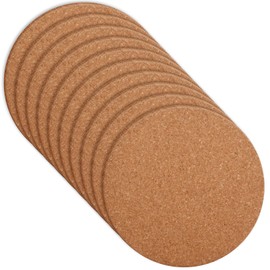 YILANJIN Cork Coasters, 10 PCS Round Brown Absorbent Cork Mat for Drinks, Reusable Drink Coasters for Dining Table, Multifunctional Plate Pad Cork Mat for Coffee Table, Bar Countertop, Home Décor