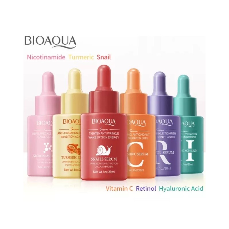 Bioaqua Kit 6 Serums Niacinamida Retinol Hialuronico Etc